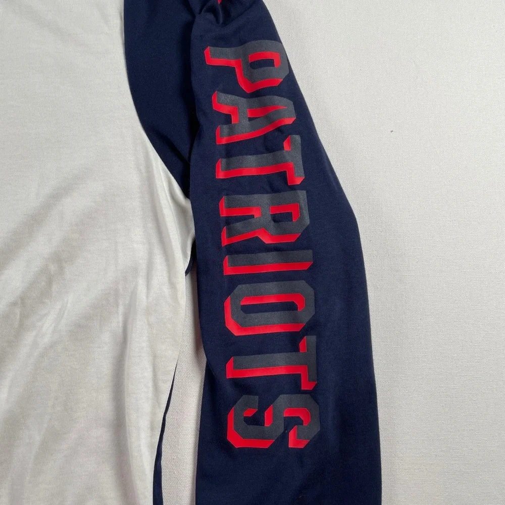 Nike New England Patriots Dri-FIT‎ Long Sleeve Shirt Mens XXL White Navy NFL Tee